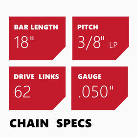KAKEI 62 drive links provide extended bar coverage for longer work sessions.