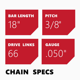 KAKEI chain with 66 drive links displayed for 18-inch bars.