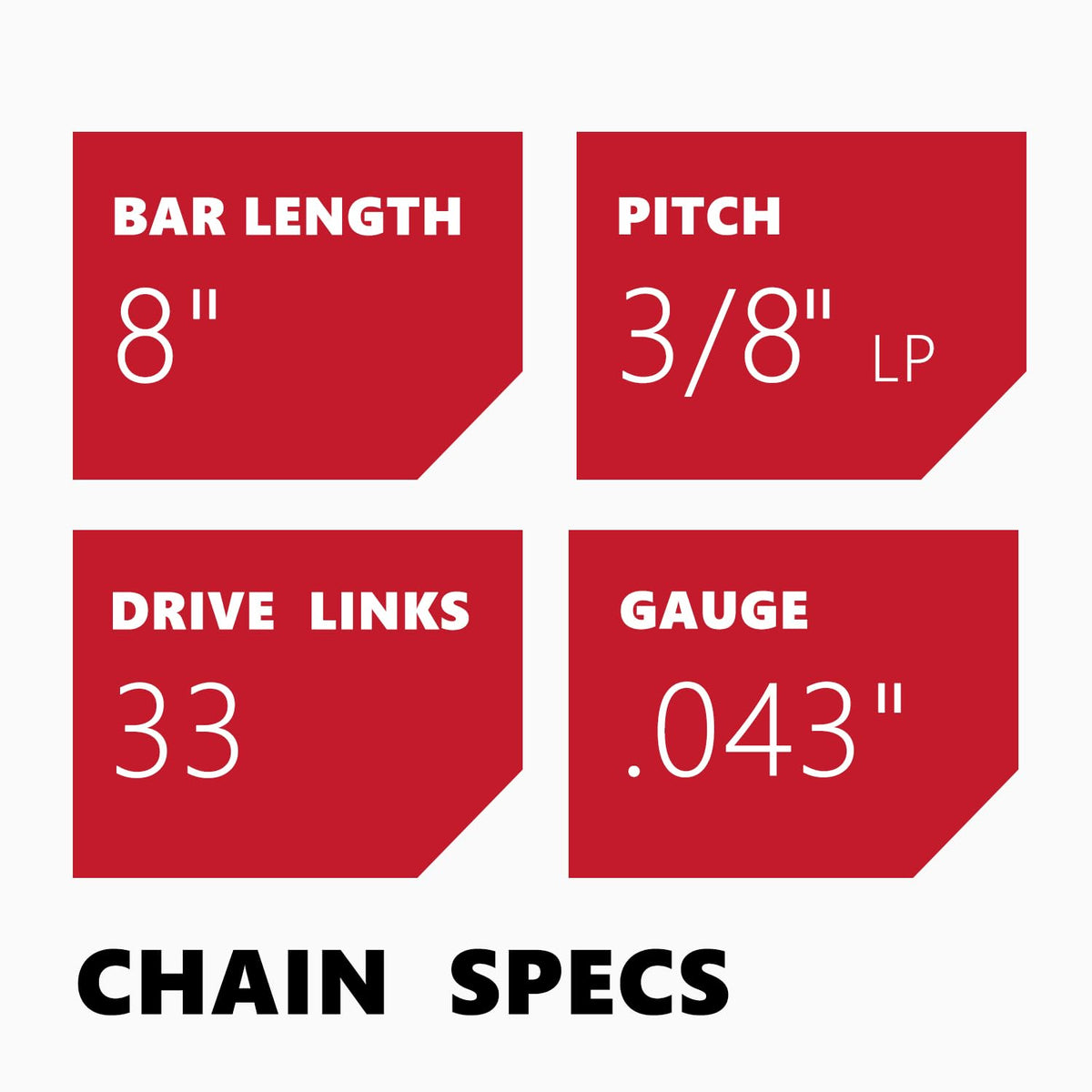 KAKEI 8-inch chain pack ready for installation on compatible saws