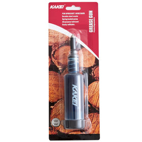 KAKEI Chainsaw Bar Grease Gun front view shows portable 1.5 oz lubricator for quick maintenance.