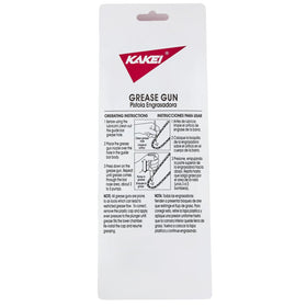 KAKEI Chainsaw Bar Grease Gun nozzle detail highlights durable steel tip for precise bar lubrication.