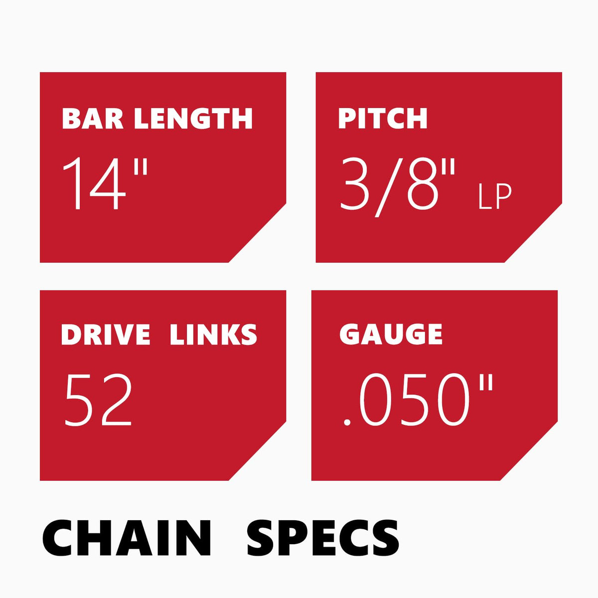 KAKEI 52-drive-link chain close-up showing semi-chisel cutters.