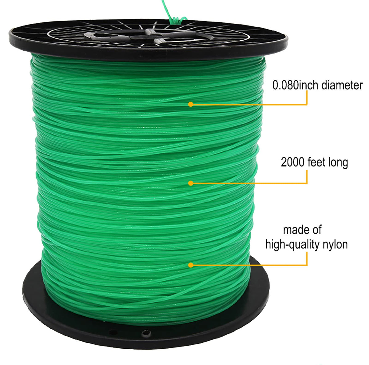 KAKO 080 round trimmer line offers 2000 ft of refills for busy yards.
