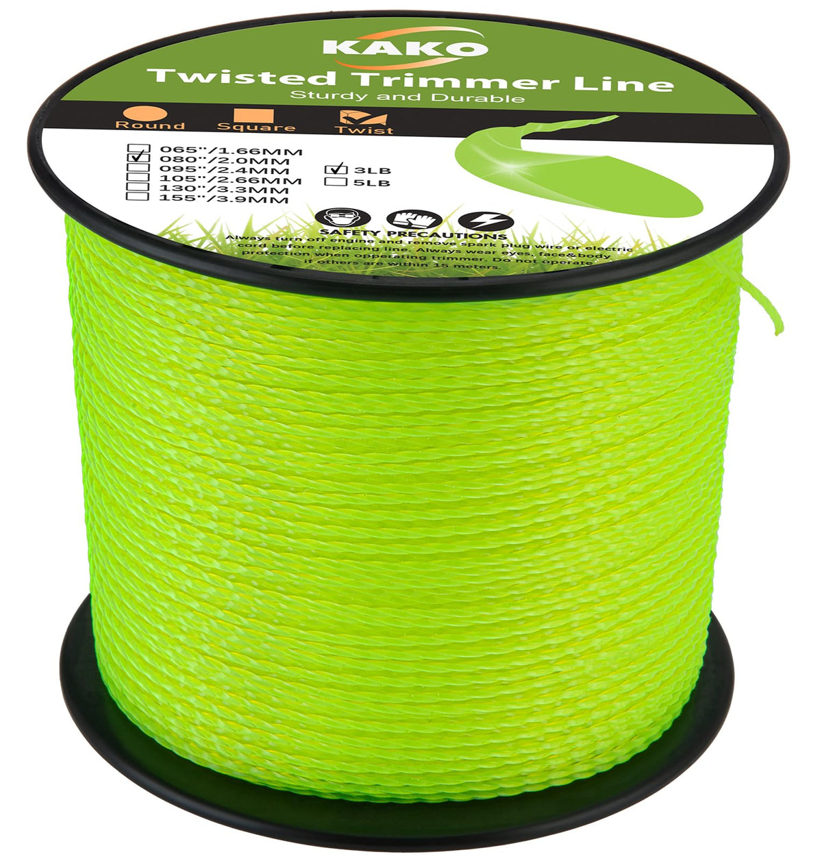 KAKO 080 trimmer line spool shows heavy-duty performance for durable yard work.
