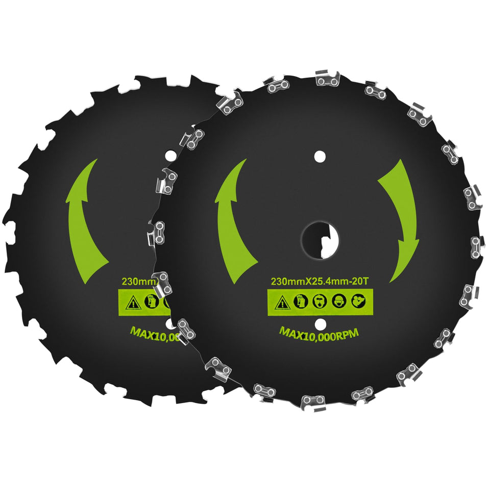 KAKO 9-inch brush cutter blade cutting dense brush in action