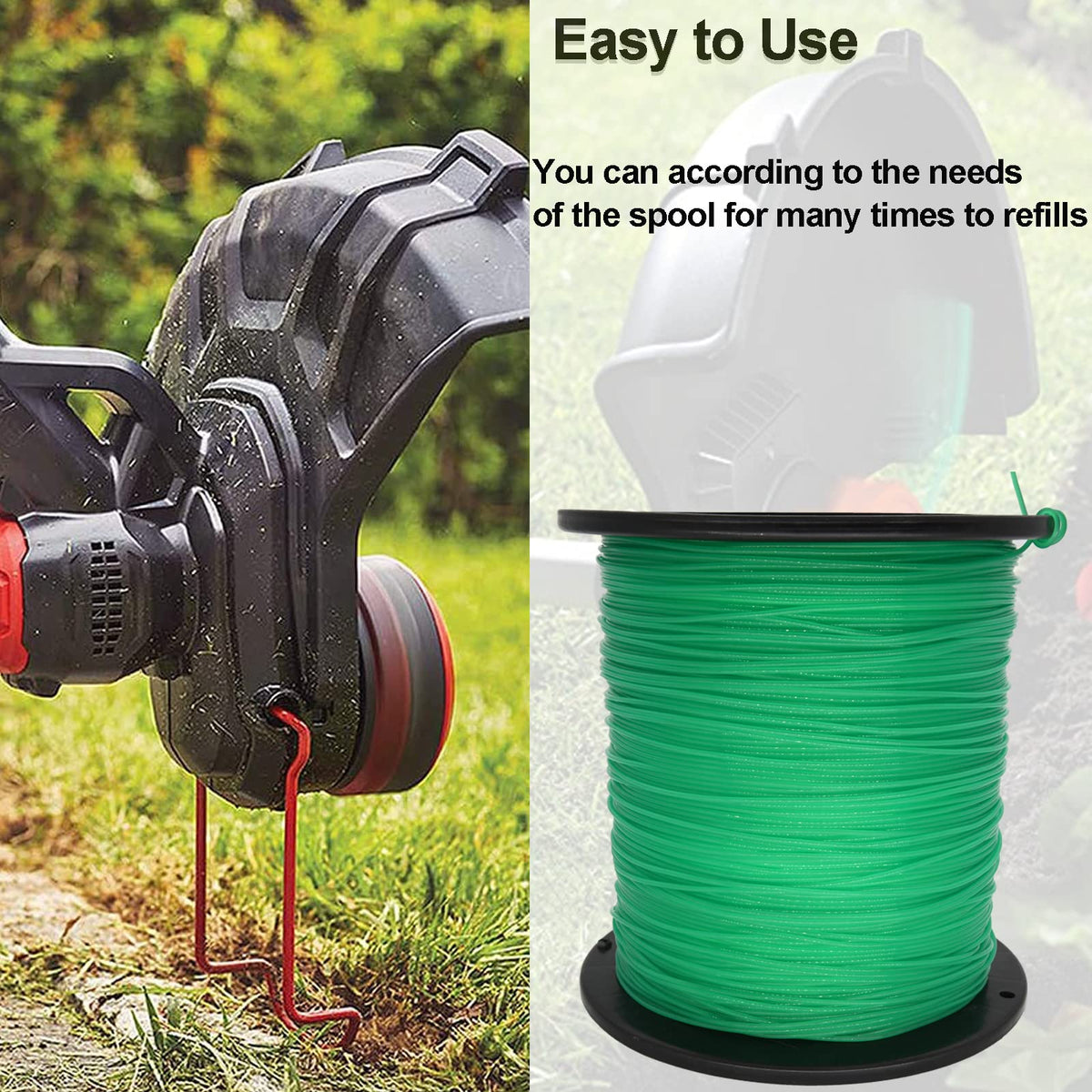 KAKO commercial-grade nylon trimmer line for heavy-duty use.