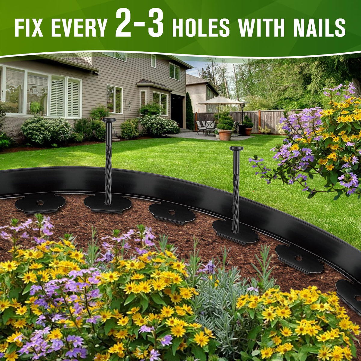 KAKO flexible edging along a garden path adapts to curves smoothly