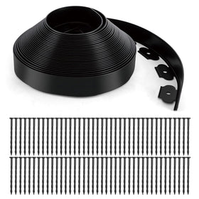 KAKO landscape edging 3in x 66ft black defines clean lawn borders and curved beds