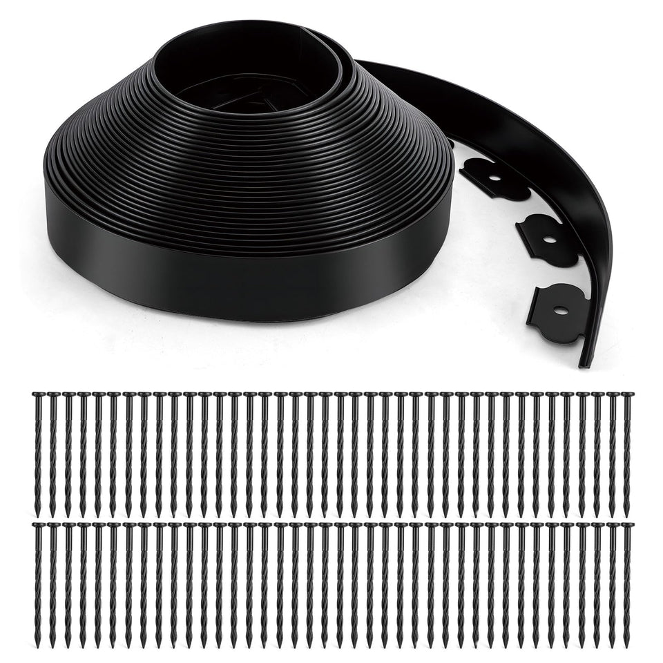 KAKO landscape edging 3in x 66ft black defines clean lawn borders and curved beds