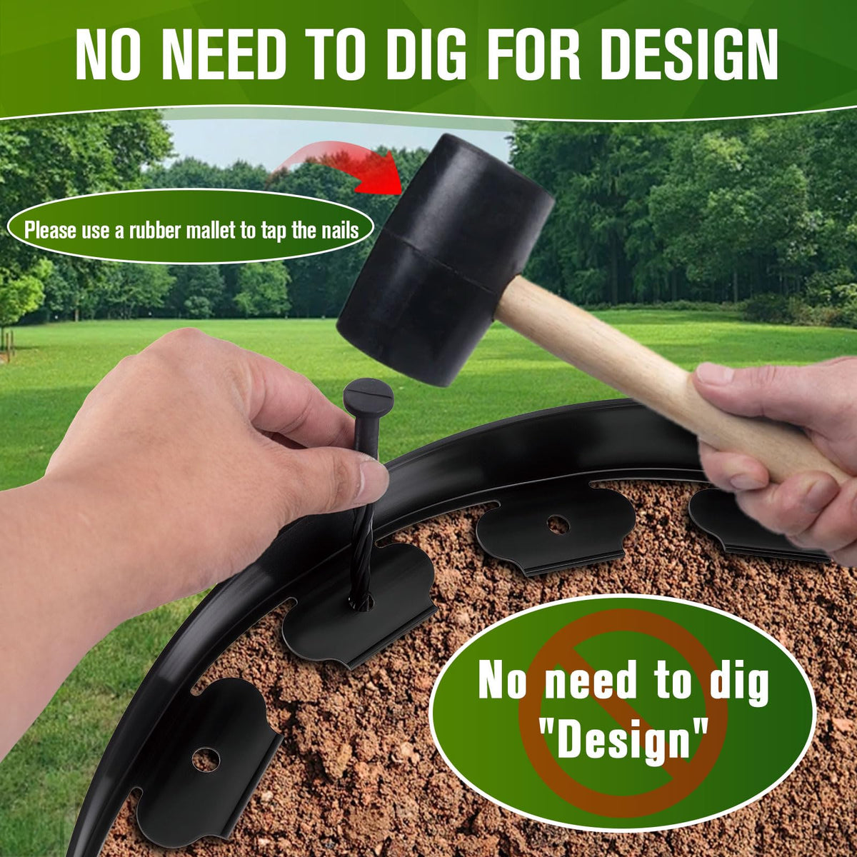 KAKO no-dig edging installation demonstrates quick, tool-free setup