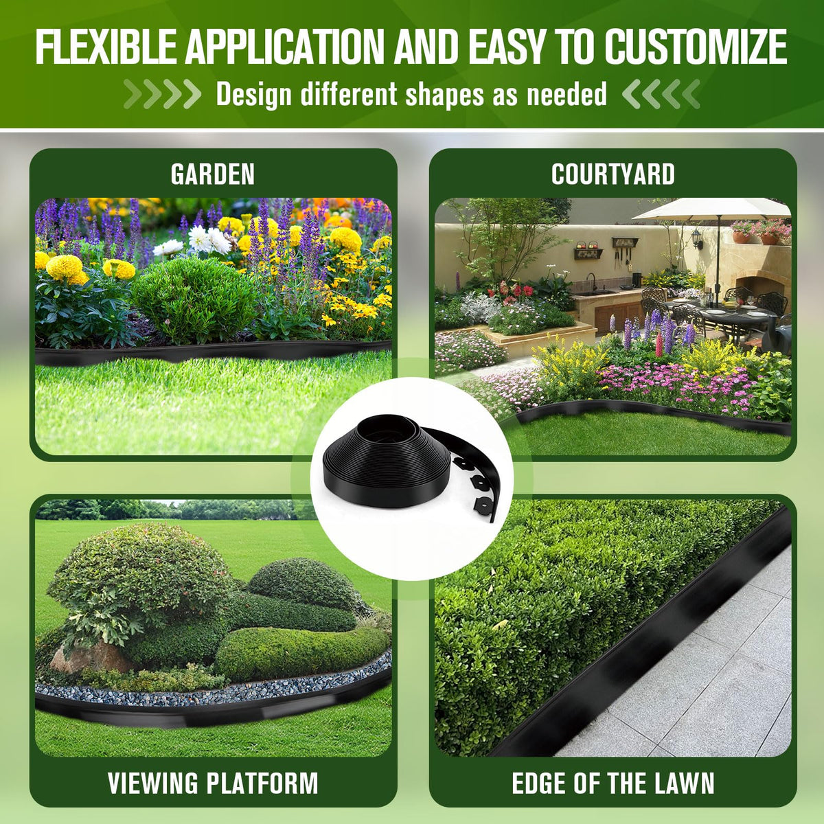 KAKO PE garden edging is weather-resistant and long-lasting