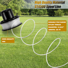 KAKO ST4500 spool features 20ft 0.065in line for durable trimming