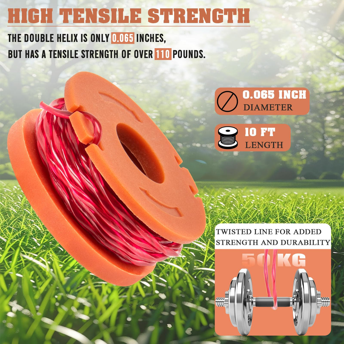 KAKO WA0004 spool elliptical shape reduces drag during use