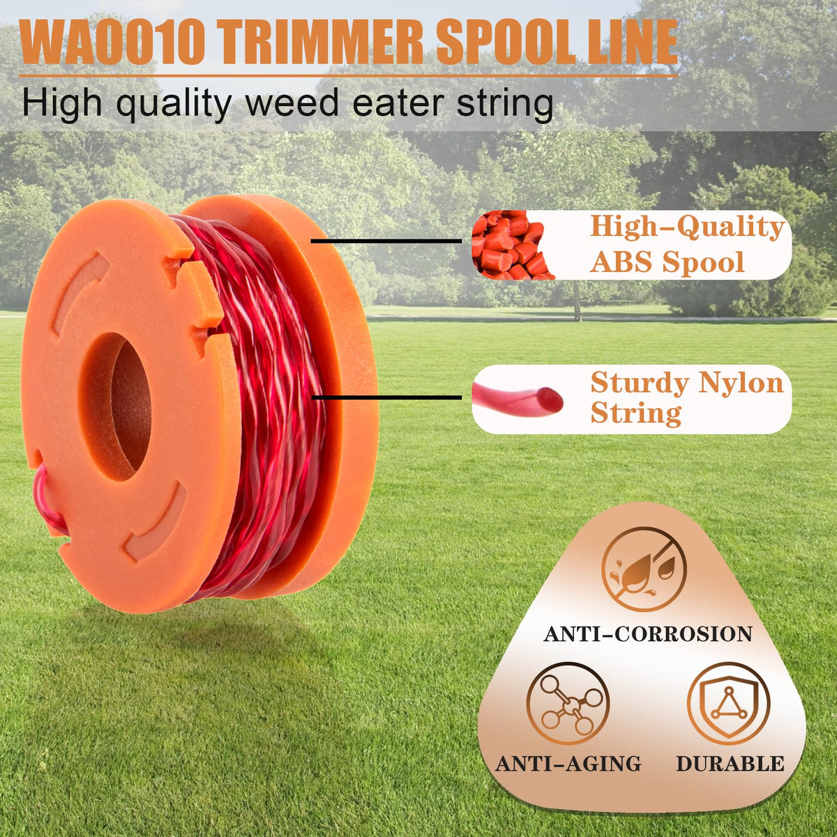 KAKO WA0004 spool packaging featuring 12 spools and 2 caps for replacements