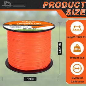 KAKO weed-wacker-string-080-square-orange for durable cutting through thick grass.