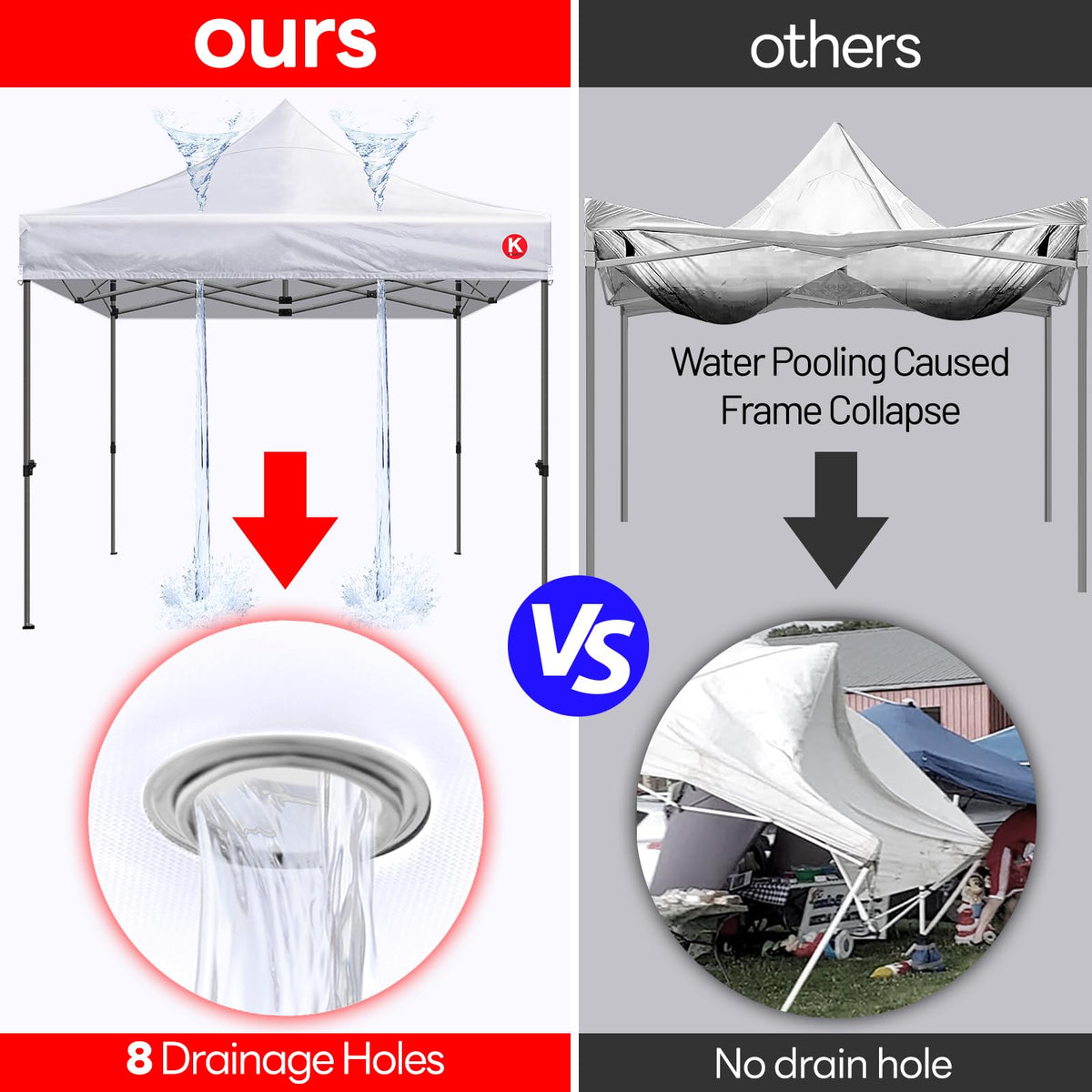 KaKuEike waterproof edge provides rain protection along seams