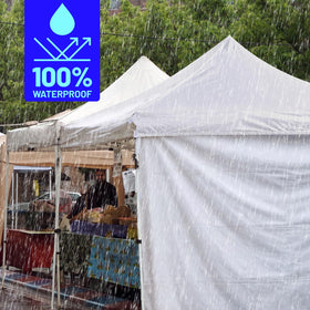 KaKuEike white top installed on a pop-up canopy