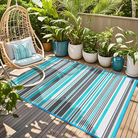 Kalafun rug on a sunny patio enhancing style and comfort
