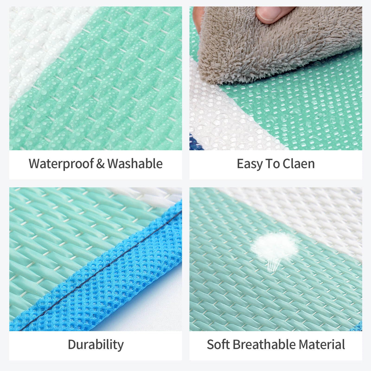 Kalafun outdoor rug reinforced edges; durable for pets and furniture.