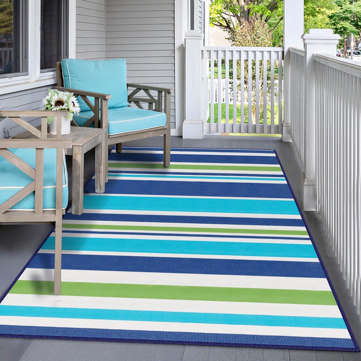 Kalafun waterproof rug designed for camping setups on decks