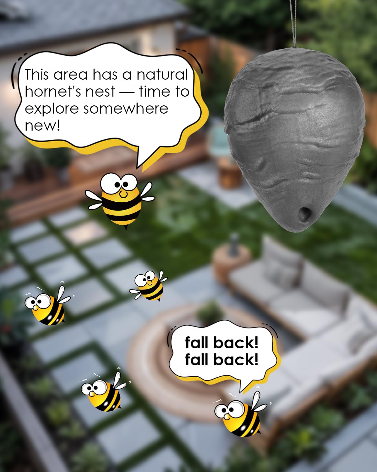 Kalkal Wasp Nest Decoy ideal for patios and gardens to reduce wasp activity.
