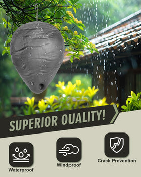 Kalkal Wasp Nest Decoy measures 8.6 by 11.4 inches for high visibility.