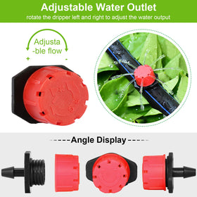 Kalolary drippers compatible with 4mm and 7mm tubes for flexible setups.
