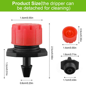 Kalolary quarter-inch barb connection drippers for quick tube attachment.
