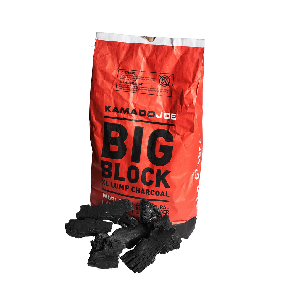 Kamado Joe Big Block XL 20-lb bag of natural lump charcoal ideal for long burns and flavor