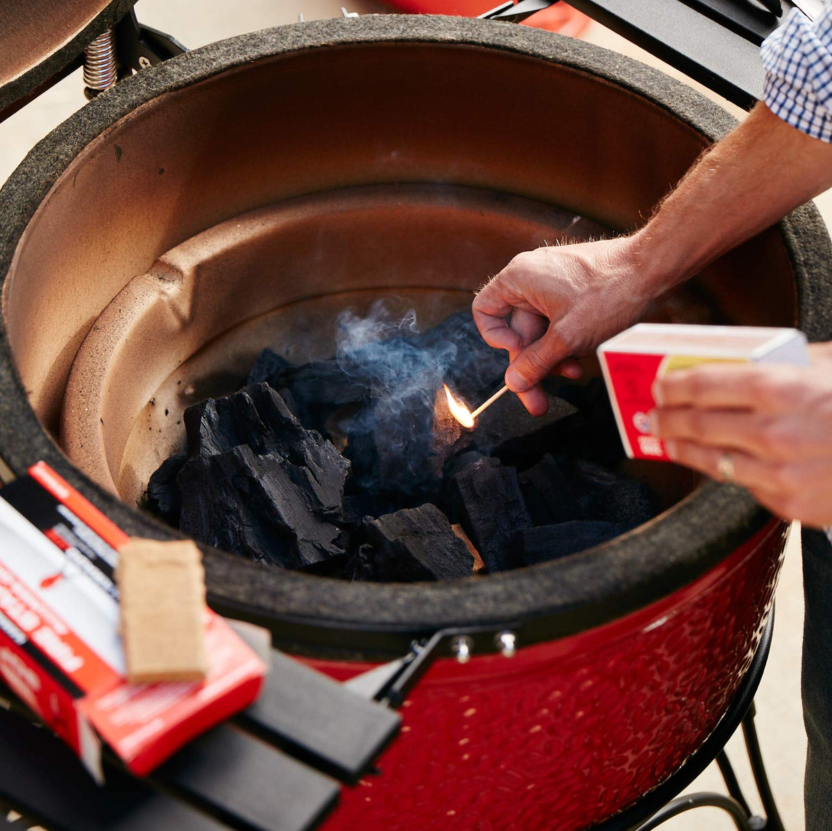 Kamado Joe fire starters even light when wet for reliable ignition.