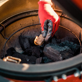 Kamado Joe odorless smokeless burn option for a pleasant grilling experience.