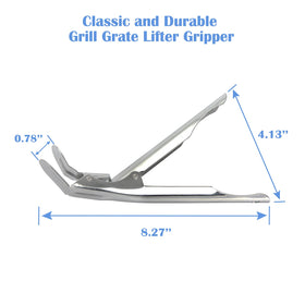 KAMaster grill grate lifter close-up shows rustproof steel durability.