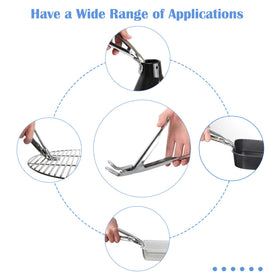 KAMaster grill grate lifter in action supports easy grate changes on the grill.