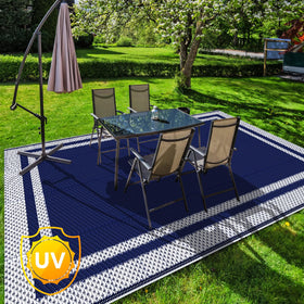 KMAT outdoor rug stain-resistant material keeps outdoor surfaces neat.