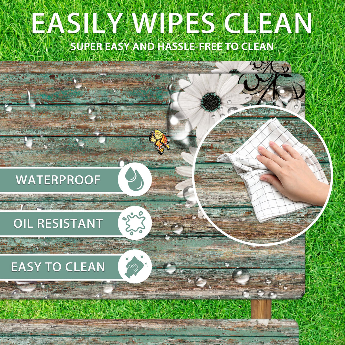 Kamoor elastic edge design holds covers securely in wind.