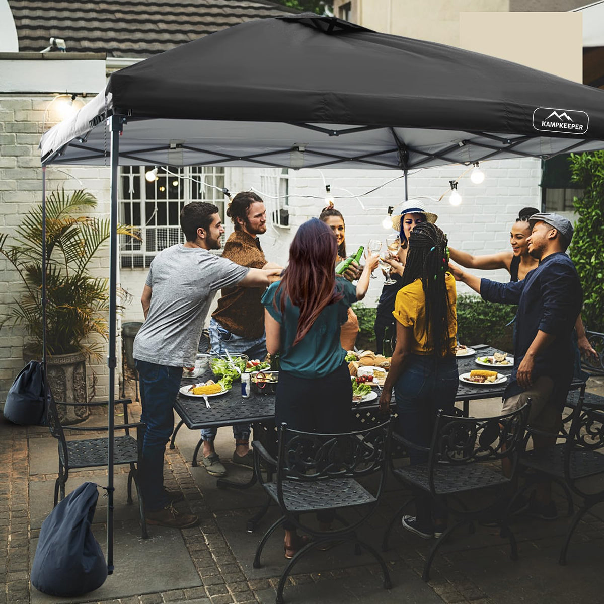 KAMPKEEPER adjustable strap corners secure the canopy top firmly.