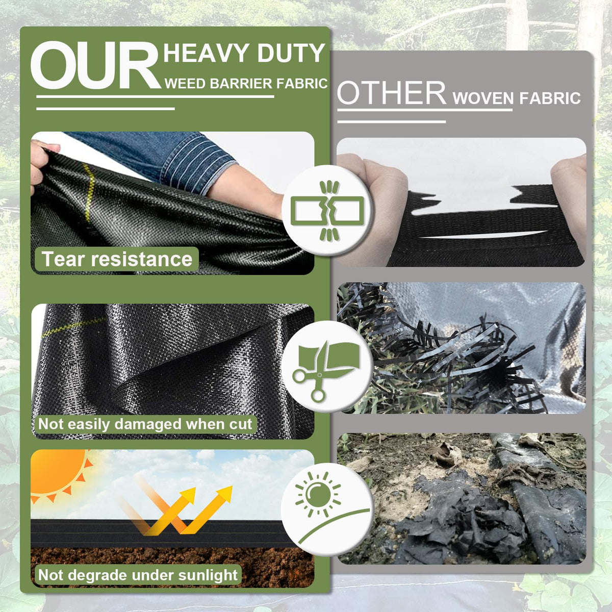 KANAGAWA weed barrier staples secure fabric to stay in place.