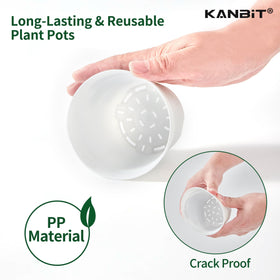 KANBIT white mini pots with a textured surface ready for decorating.