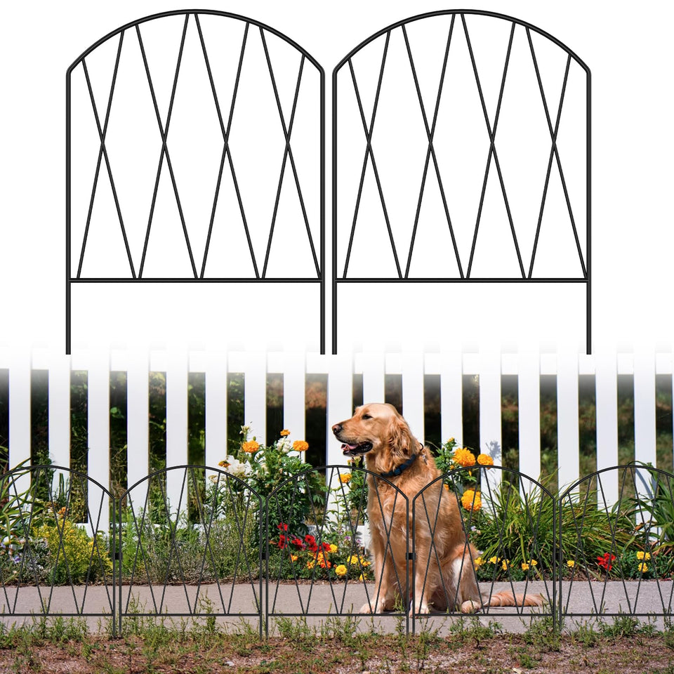 KANEODOT arch fence panels frame garden borders while protecting plants.