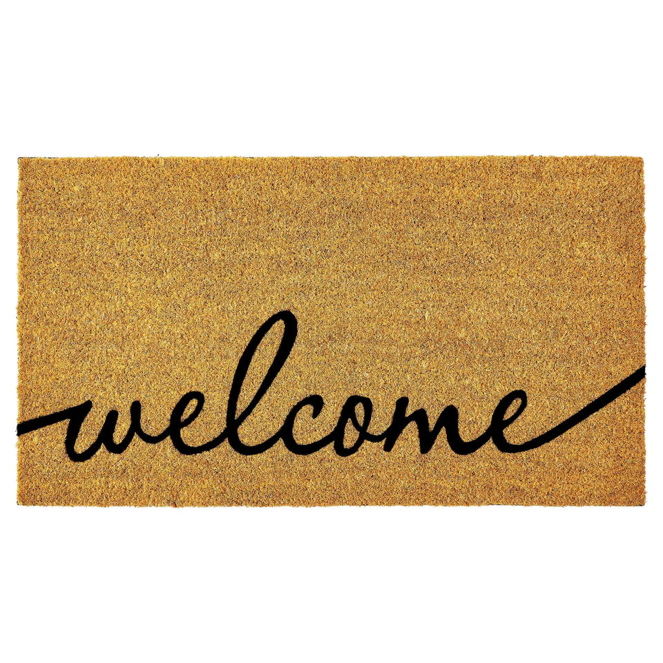 KANKUN Bold coco coir door mat at front entrance with effective dirt scraping