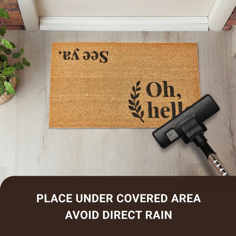 KANKUN Coco Coir Door Mat dirt-scraping bristles in action keep entryways cleaner.