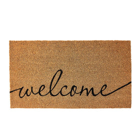 KANKUN Coco Coir Door Mat front view, durable 17x30 for busy entrances.