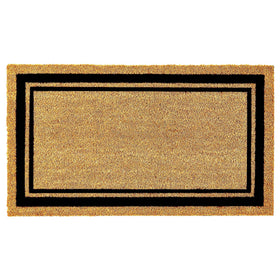 KANKUN coco coir door mat at entrance shows rugged outdoor durability and easy dirt scraping.