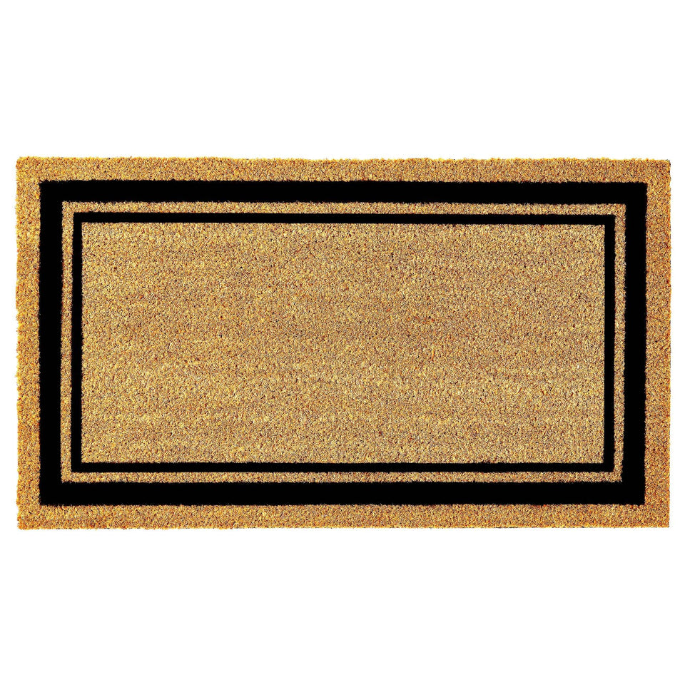 KANKUN coco coir door mat at entrance shows rugged outdoor durability and easy dirt scraping.