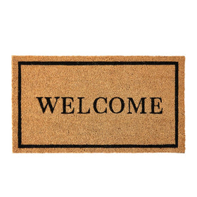 KANKUN Coco Coir Door Mat Welcome-17x30 cleans dirt at the entry