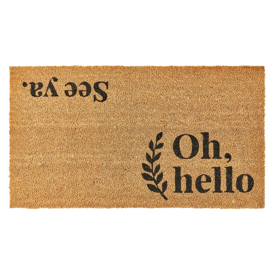 KANKUN Coco Coir Door Mat front view enhances welcome with durable texture.