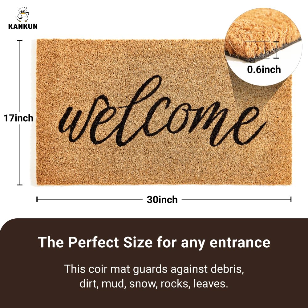 KANKUN Welcome3 outdoor-ready backing anchors mats in covered entryways