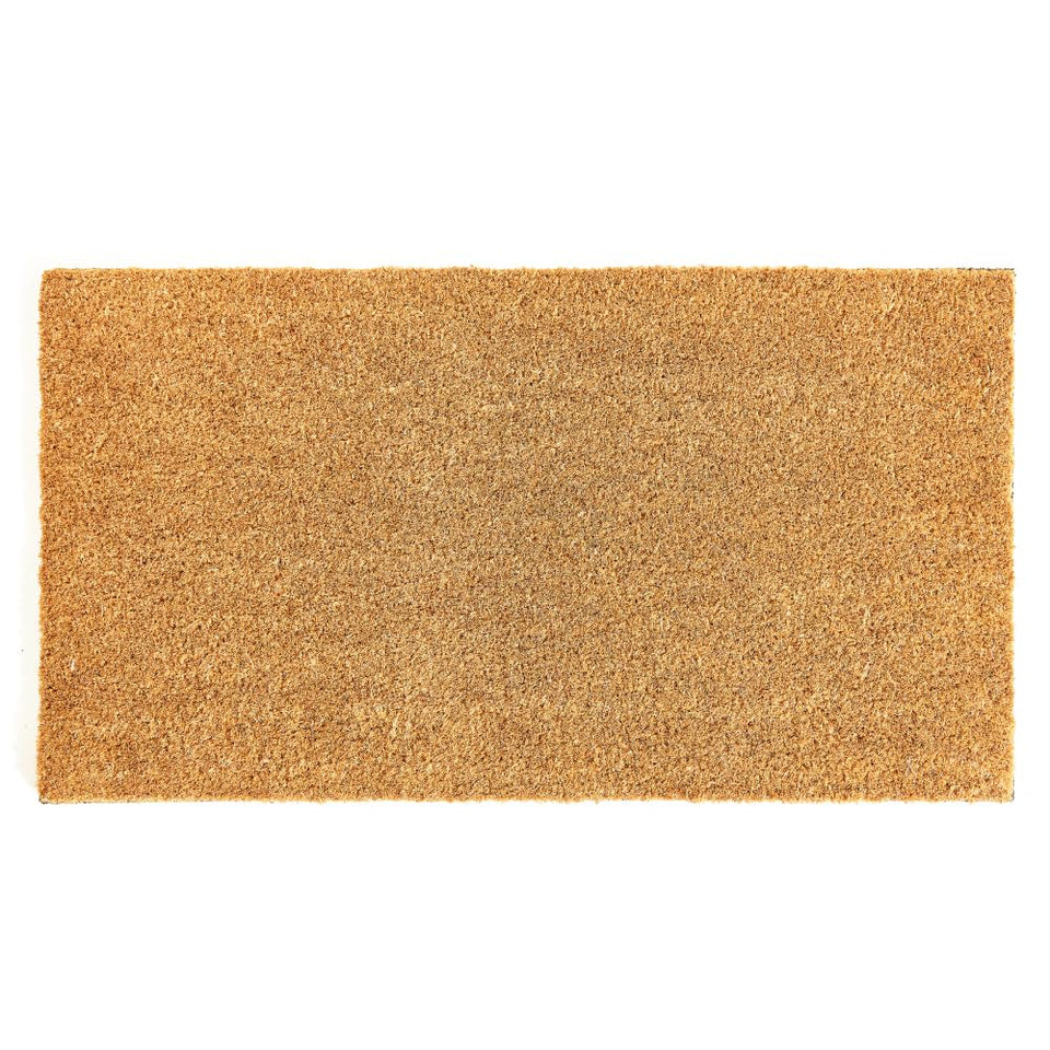 KANKUN Coco Coir Doormat front-door close-up shows durable bristles for scraping dirt