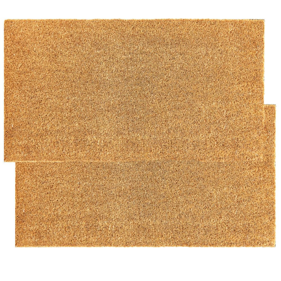 KANKUN Coco Coir Doormat in plain 2-pack welcomes guests at entryways