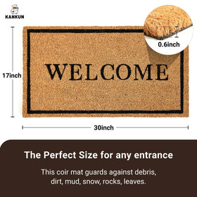 KANKUN Door Mat-Outdoor-Indoor-Coco-Coir suited for covered entrances and high-traffic areas